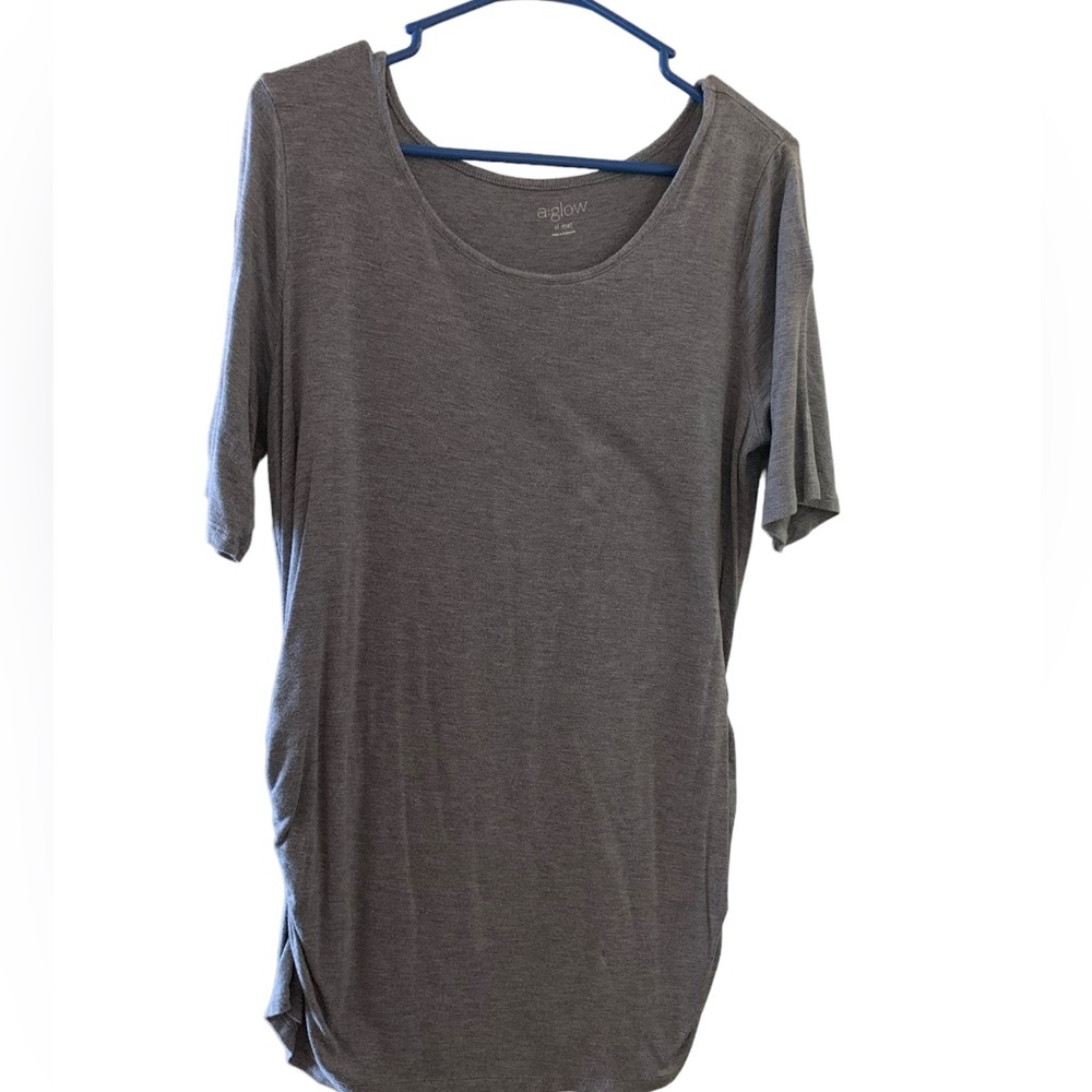 Charcoal colored A Glo Maternity Shirt Size XL EUC.